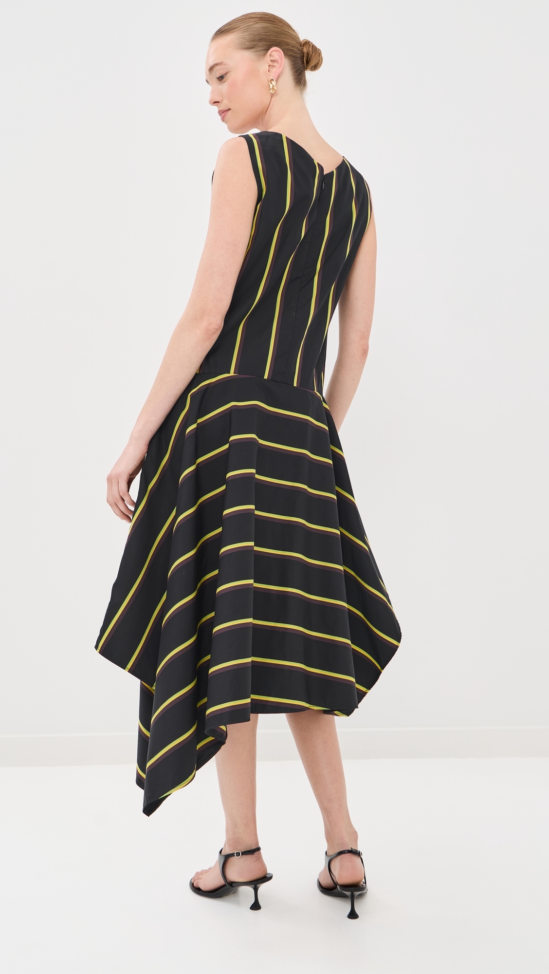 Beatriz Dress in Cotton Silk Shirting Black multi