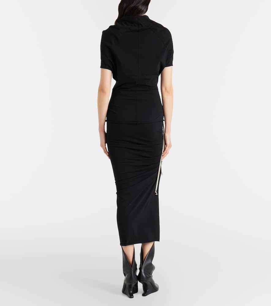Edfu cotton jersey midi skirt