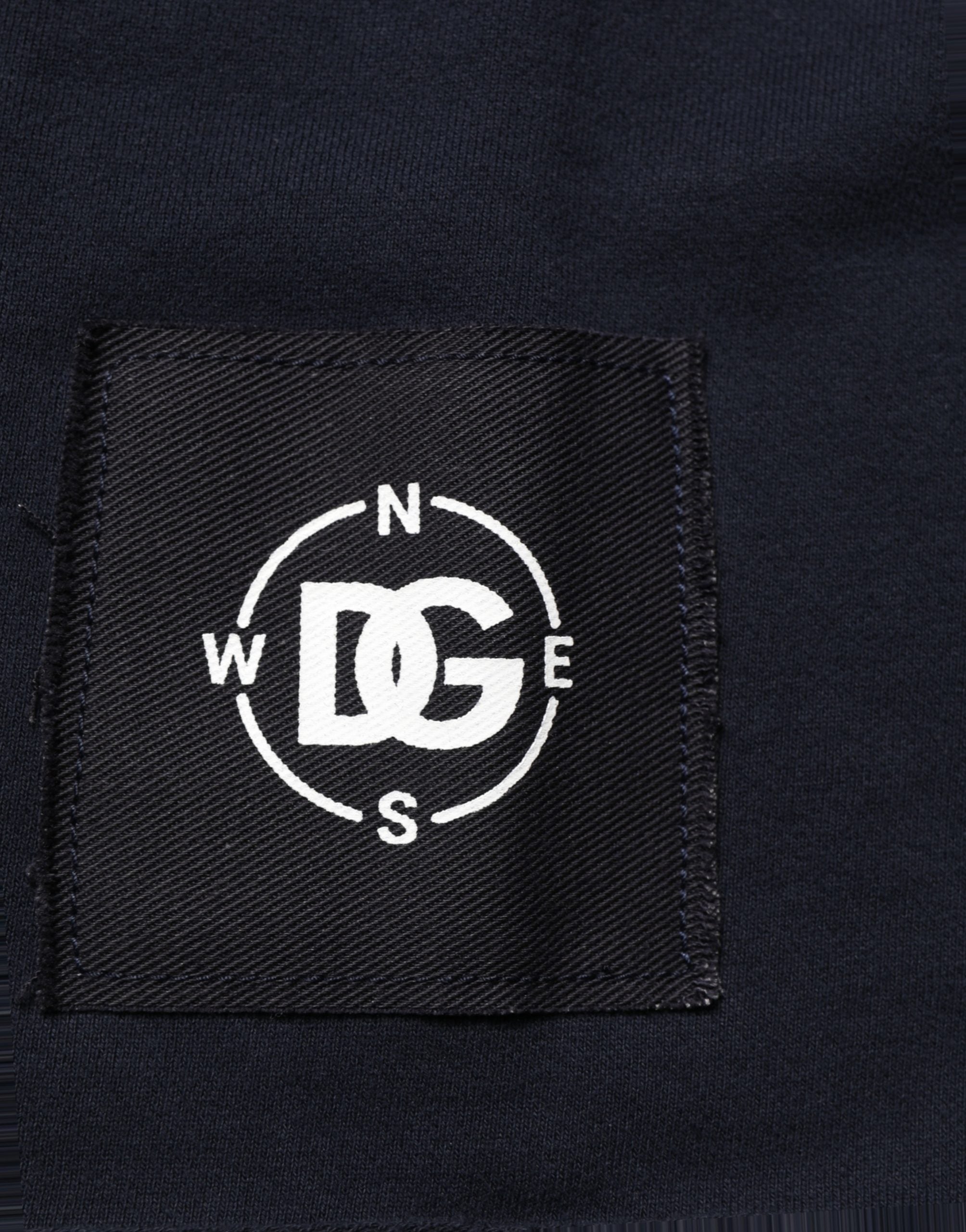 Logo-Patch Cotton Sweatshirt — Navy