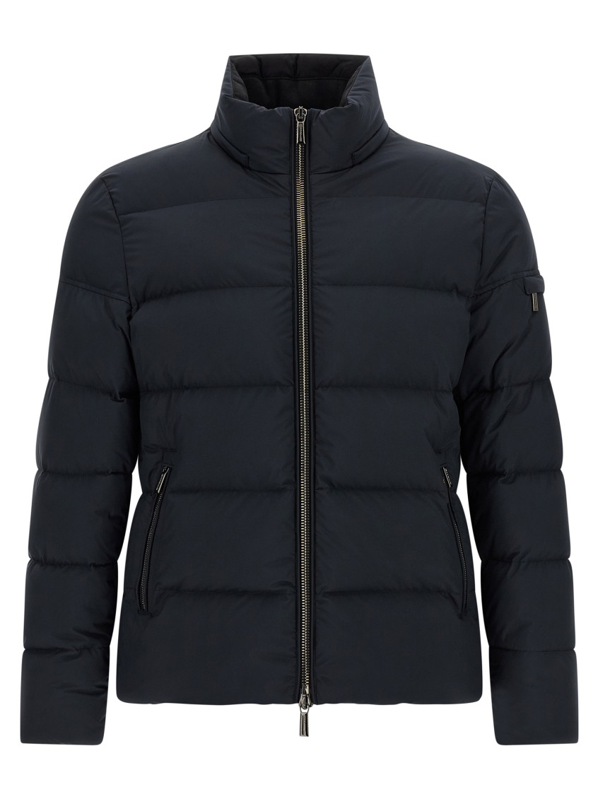 Moorer - brett acqua line hooded quilted bomber