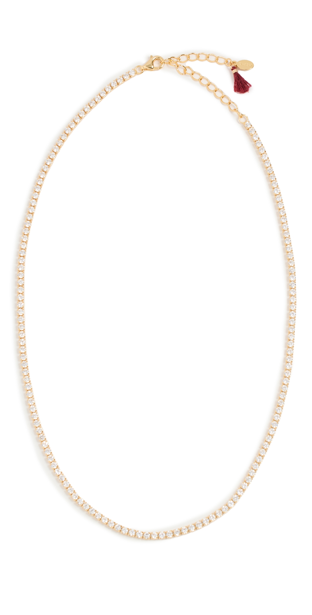 Tennis Diamond Necklace Gold One Size