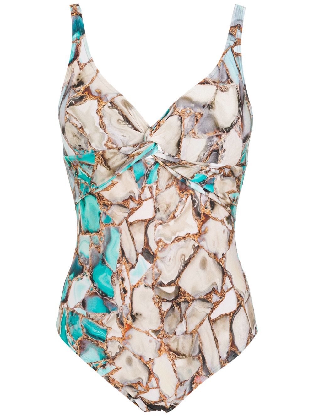 Adriana gemstone-print swimsuit - Blue