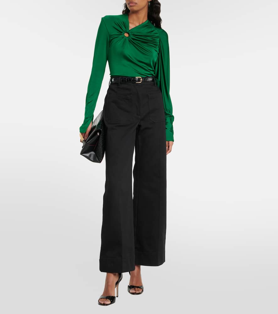 Gathered jersey top