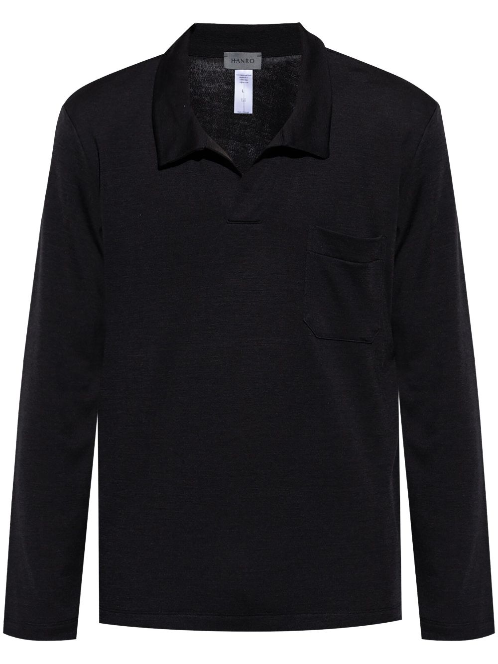 Long-sleeve polo shirt - Black