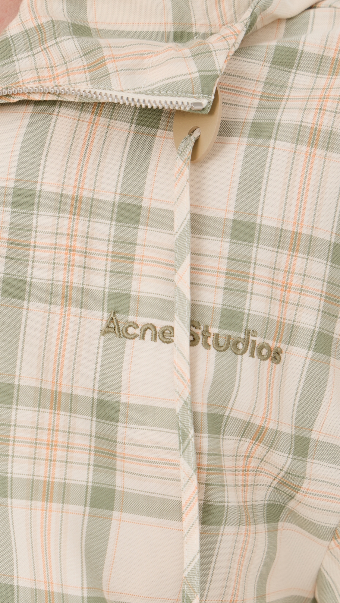 Hooded Check Jacket Green/Orange