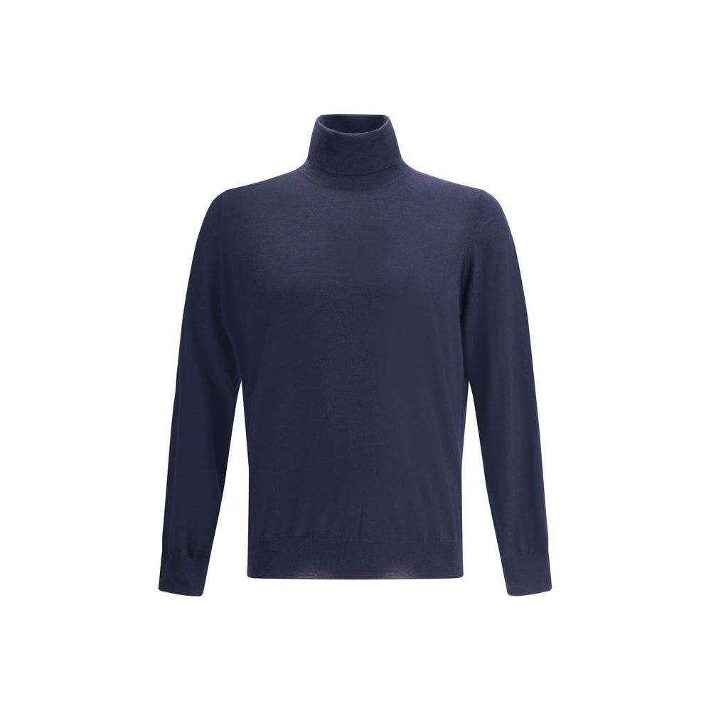 Wool Turtleneck Sweater — Navy
