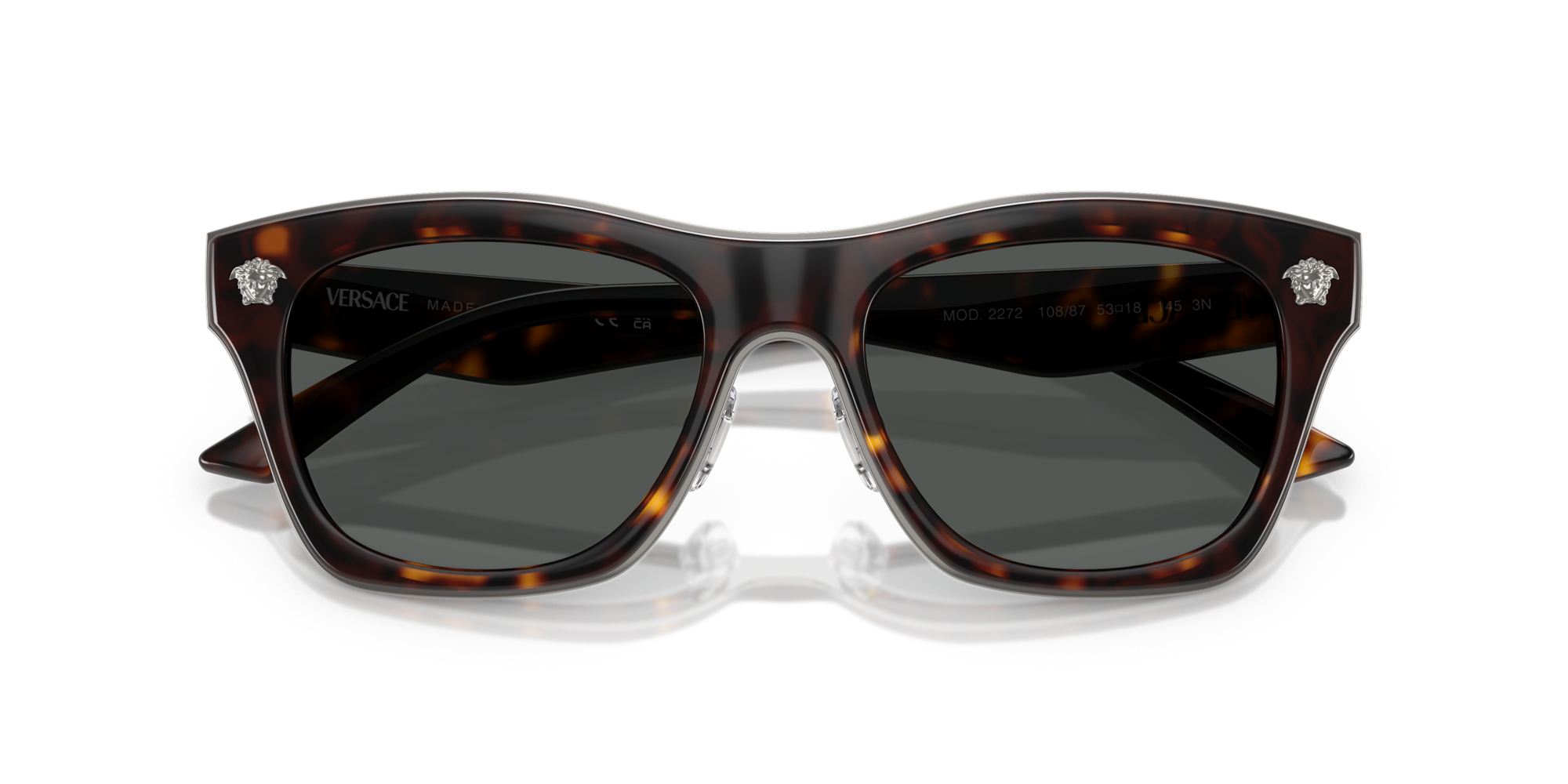 Versace Man Versace VE2272 108/87 Sunglasses Metal Turtle Grey Squared Norma