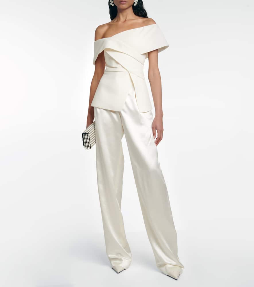 Bridal Eimear off-shoulder crêpe top