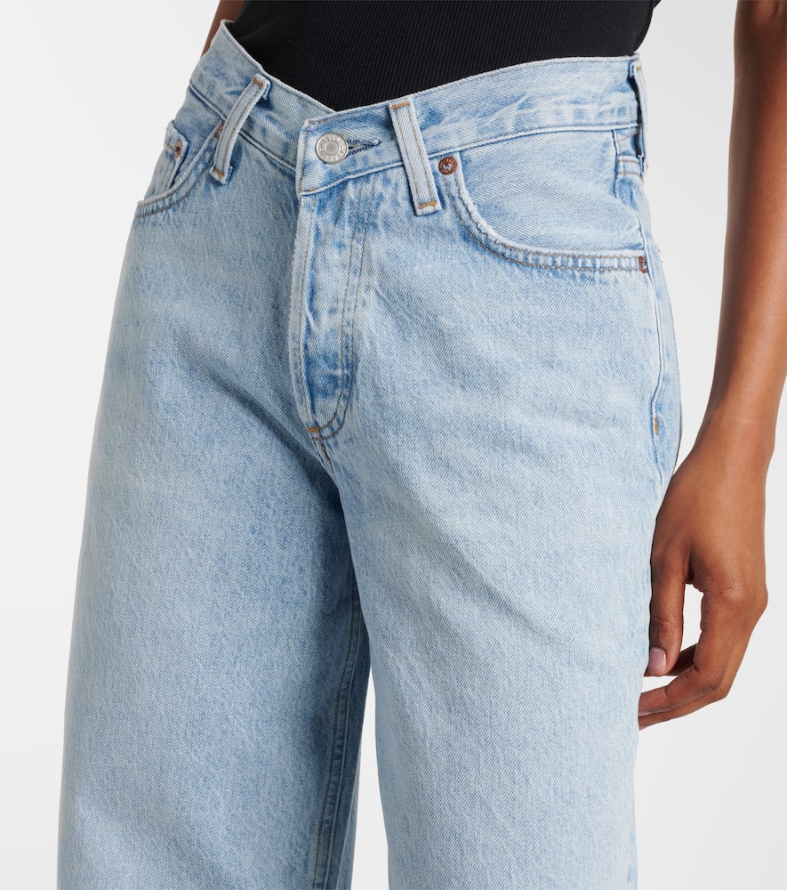 V-Waist Baggy high-rise wide-leg jeans
