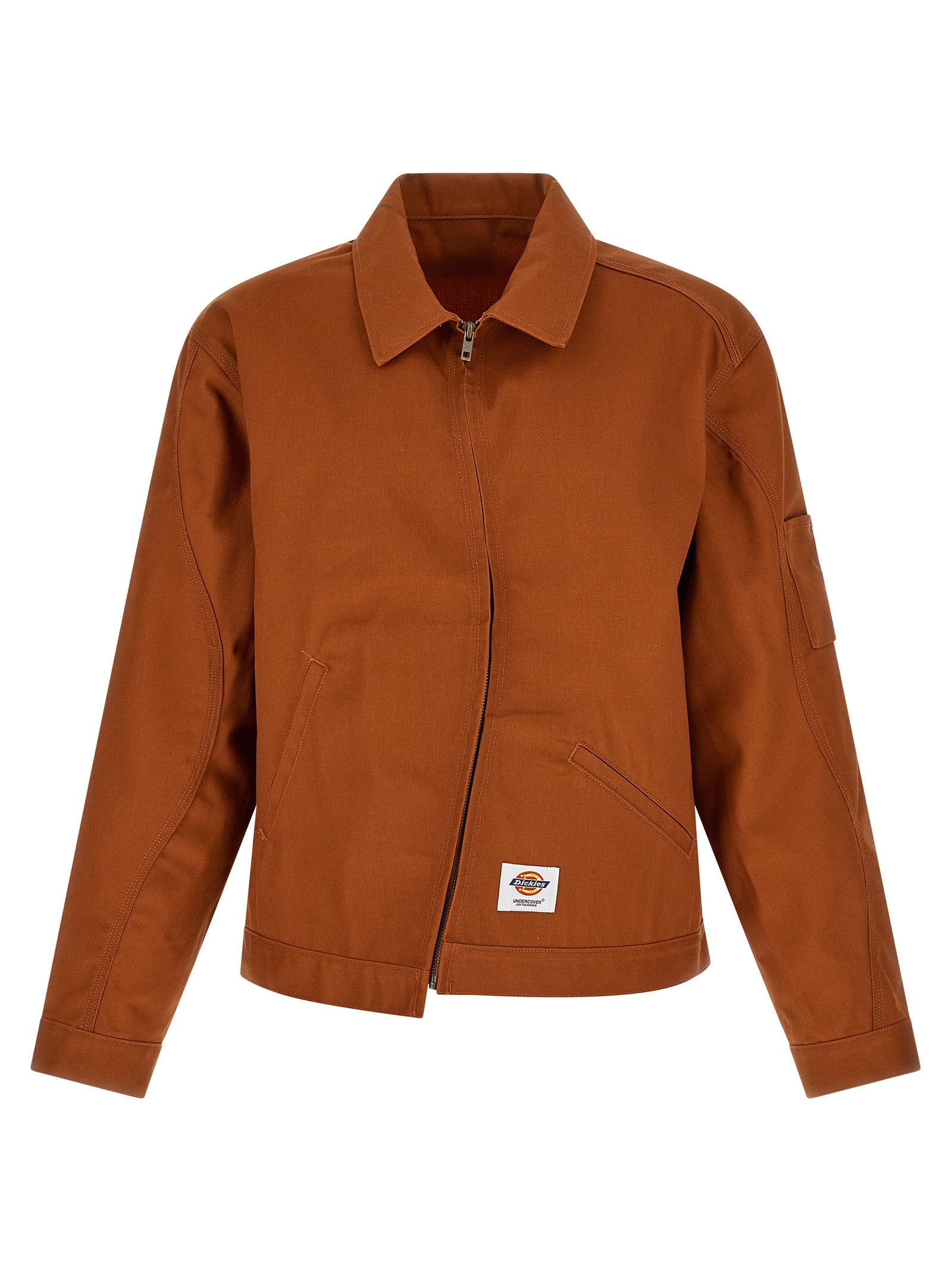 Cotton-Twill Shell Jacket — Brown