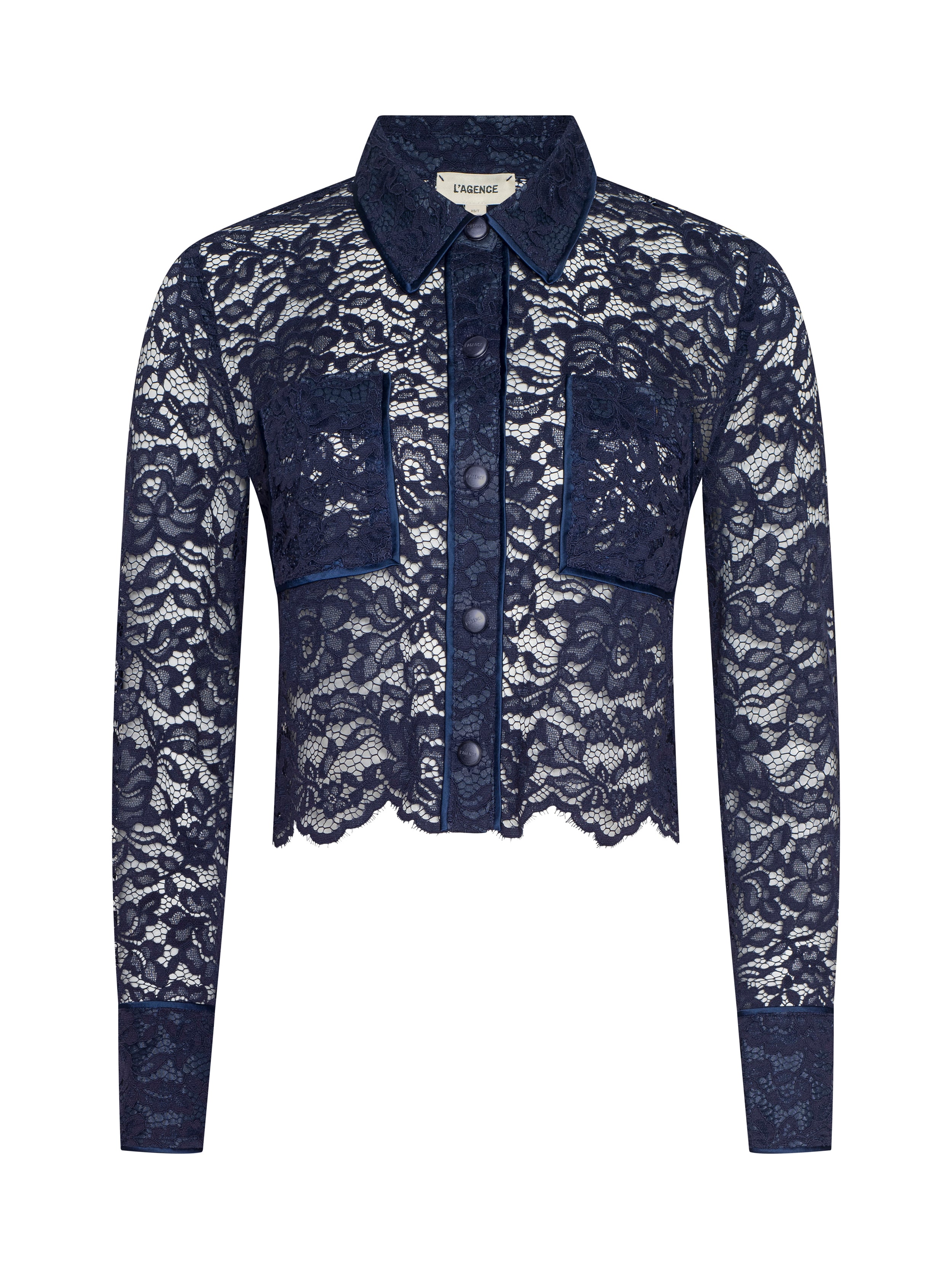 Roelle Lace Blouse Top In Midnight