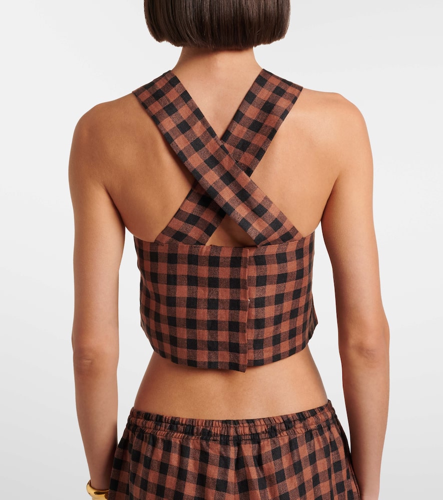 Checked linen top