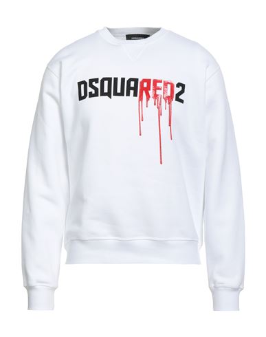 Man Sweatshirt White Size S Cotton, Elastane