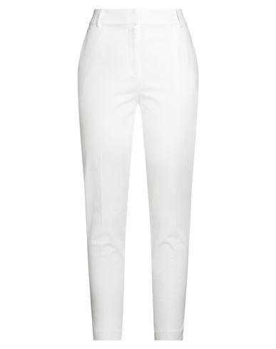Woman Pants Off white Size 6 Cotton, Elastane