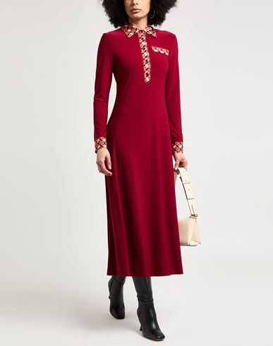 Malìparmi Woman Midi dress Brick Size 12 Polyester, Elastane, Viscose