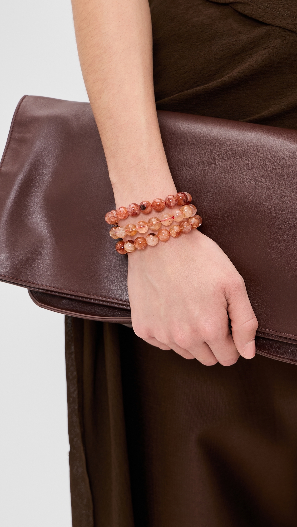 Blush Beaded Bracelet Stack Natural One Size