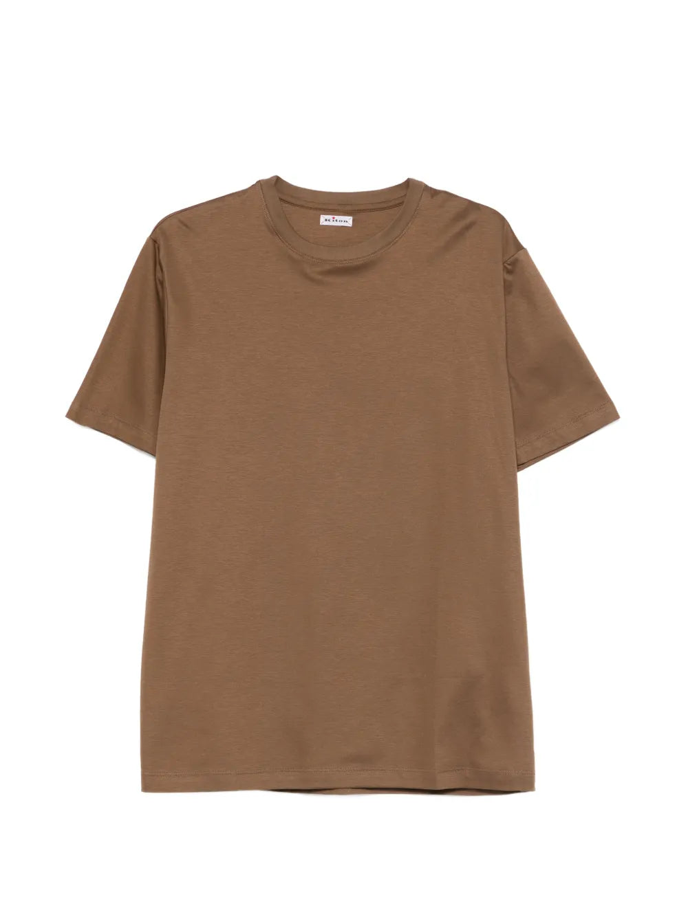 Crew-Neck Cotton T-Shirt — Brown