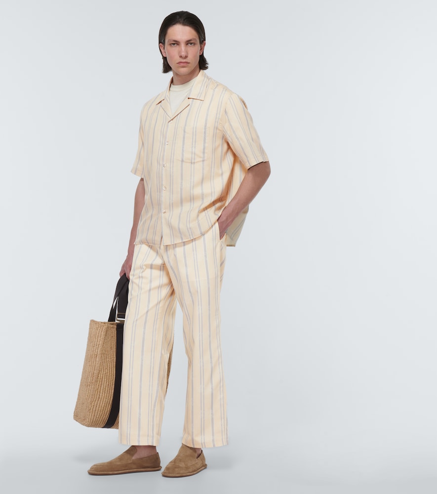 Floral jacquard pants