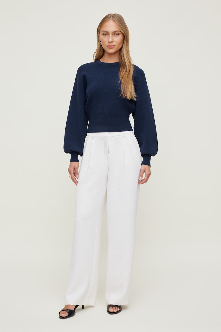 Bea Crewneck Sweater - Blue - Women Clothing