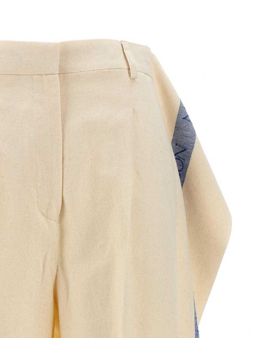 Logo-stripe palazzo pants - Neutrals