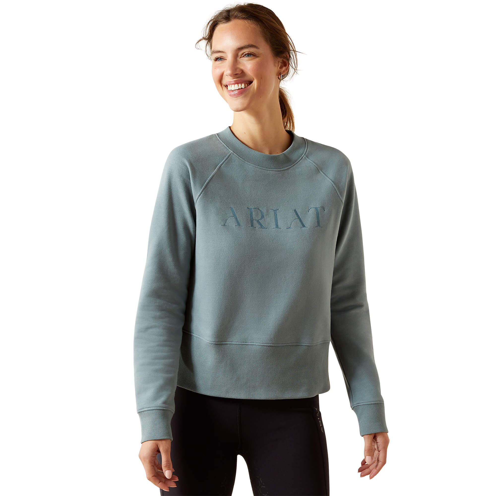 Women's Martine Sweatshirt Long Sleeve in Steel Sage, Size Medium, by