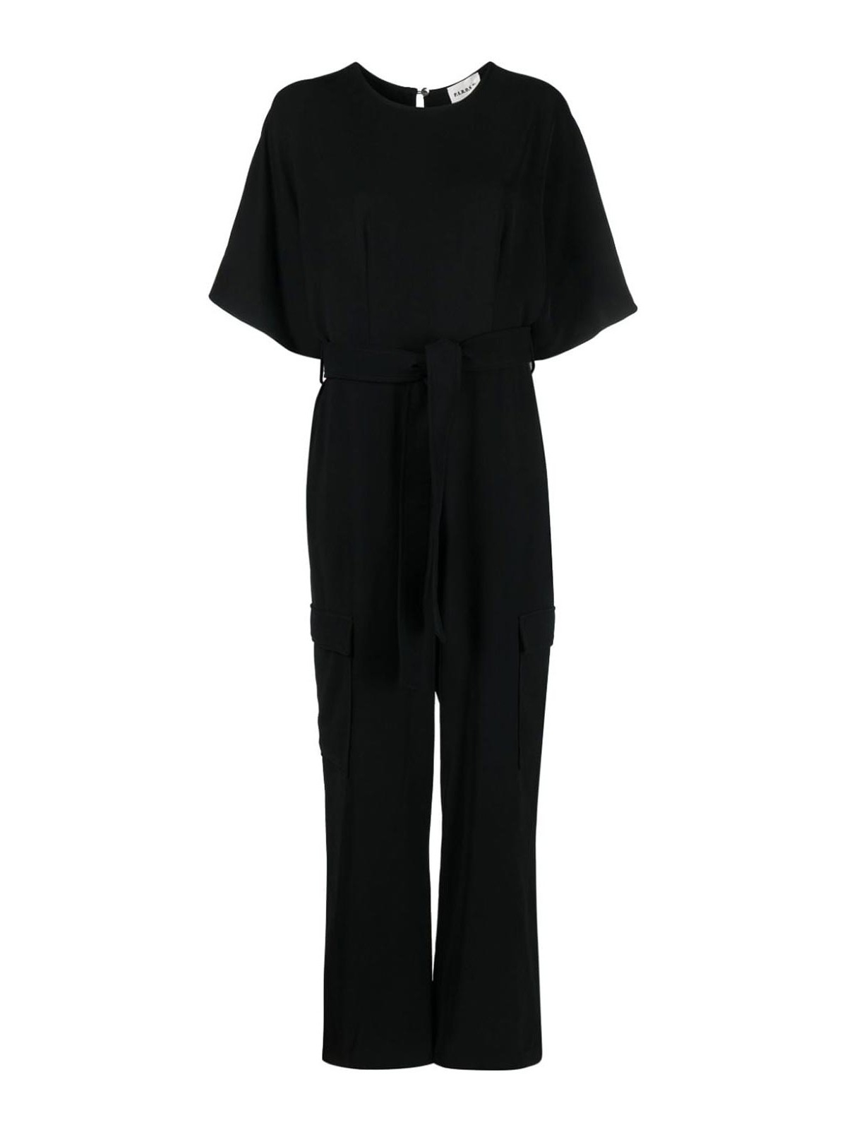 Black Wide Leg Cargo Jumpsuit