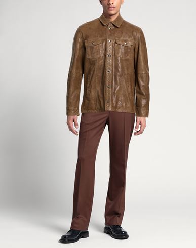 Man Jacket Brown Size L Lambskin