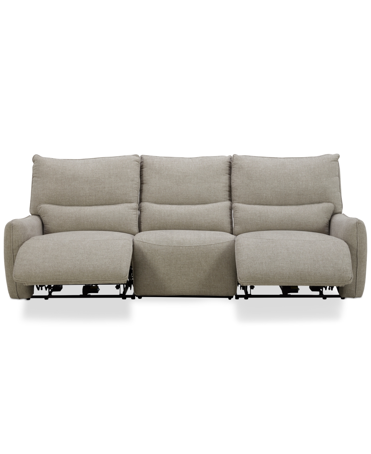 Olper 3-Pc. Fabric Zero Wall Sectional Sofa with 2 Power Motion Chairs, Created for Sand