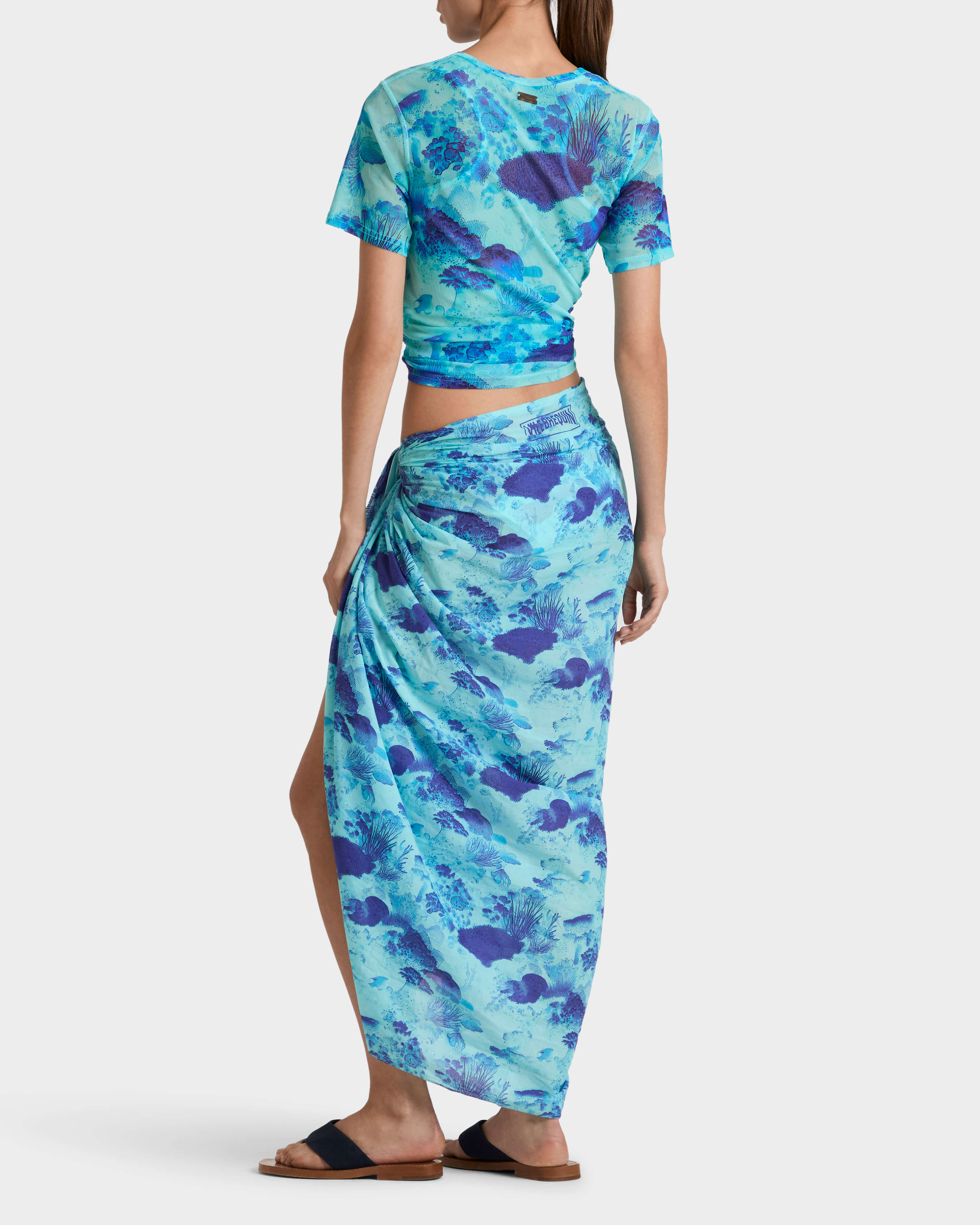 Women Cotton Voile Pareo Coral Reef - Pareo - Pareo - Blue