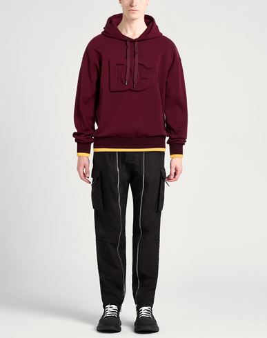 Man Sweatshirt Burgundy Size L Cotton, Polyester