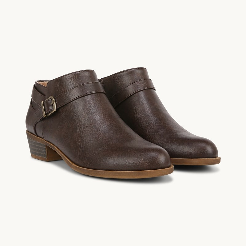 Stride Alexander Shootie Ankle Boots Brown Faux Leather