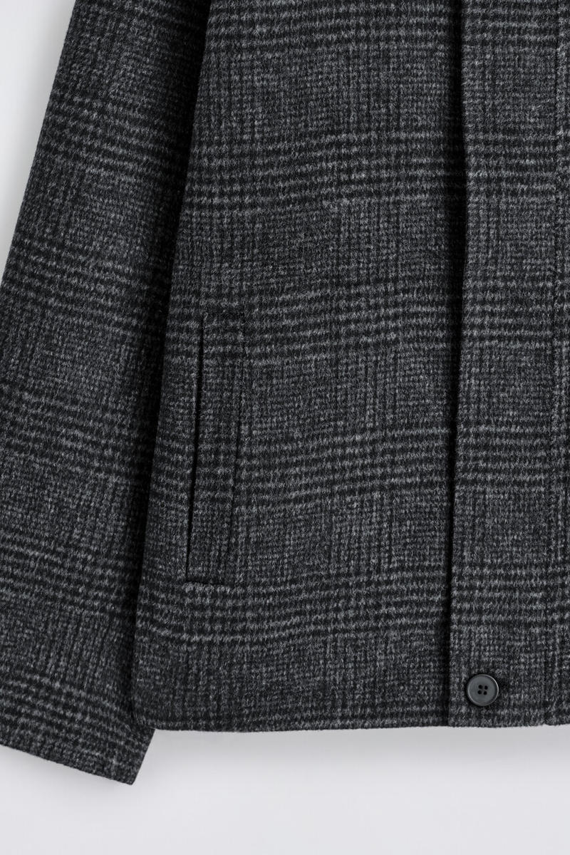 Reversible Checked / Herringbone Wool Sports Jacket