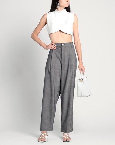 Woman Pants Grey Size 6 Polyester, Virgin Wool, Elastane
