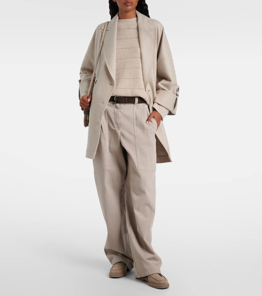 Cashmere and wool-blend sweater