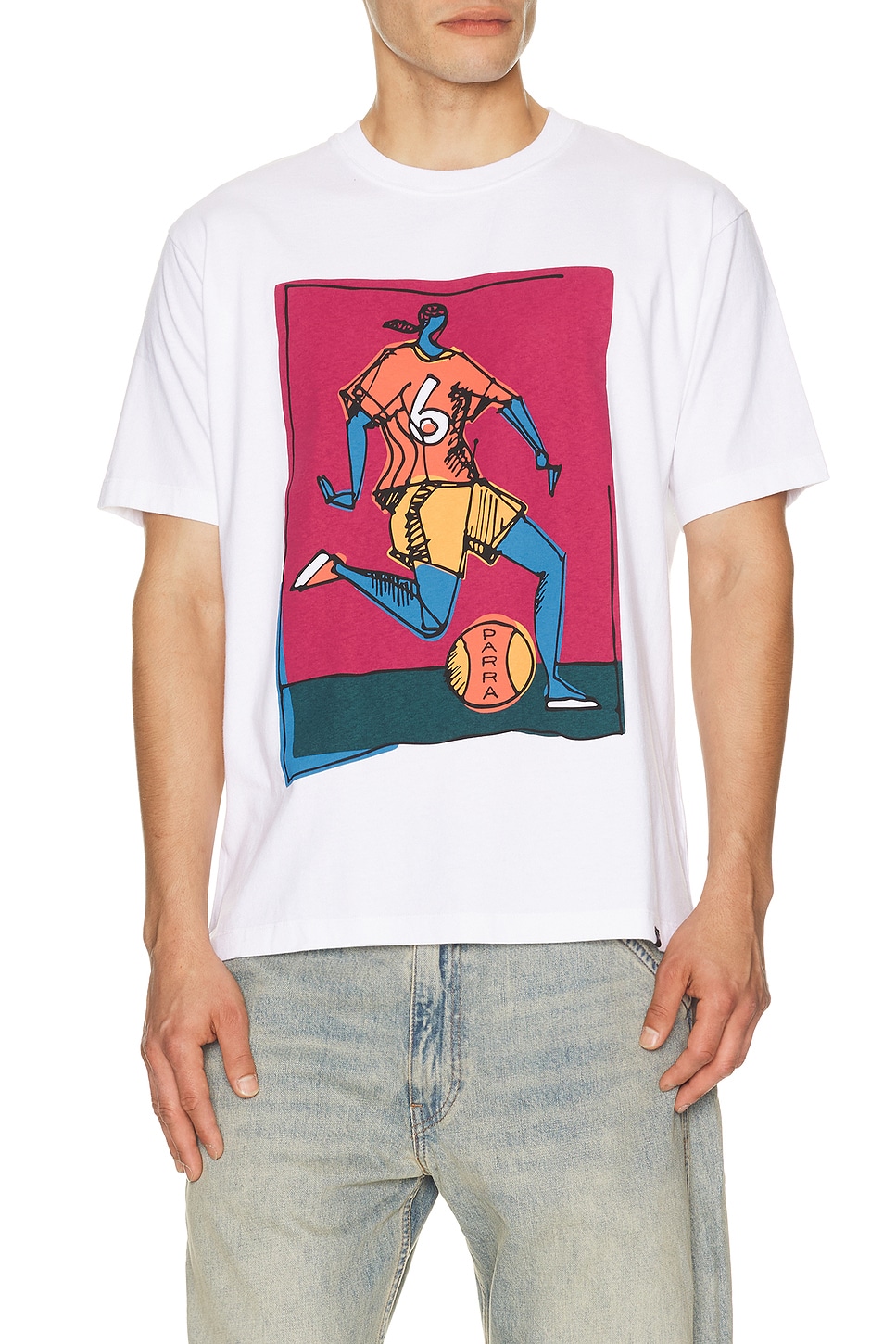 By Parra Kicked Around T-Shirt in White - White. S also in M, L, XL/1X, XXL/2X