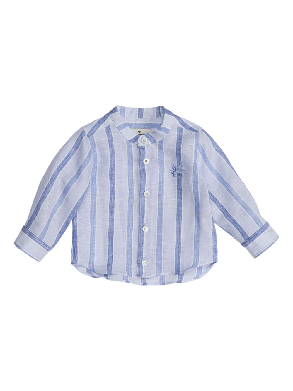 Pegaso-embroidered striped shirt - Blue