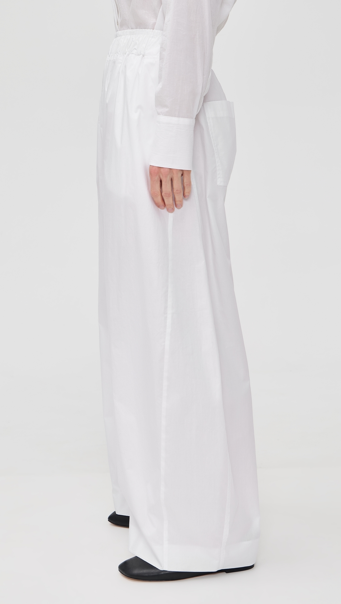 Dora Petite Popeline Trousers White