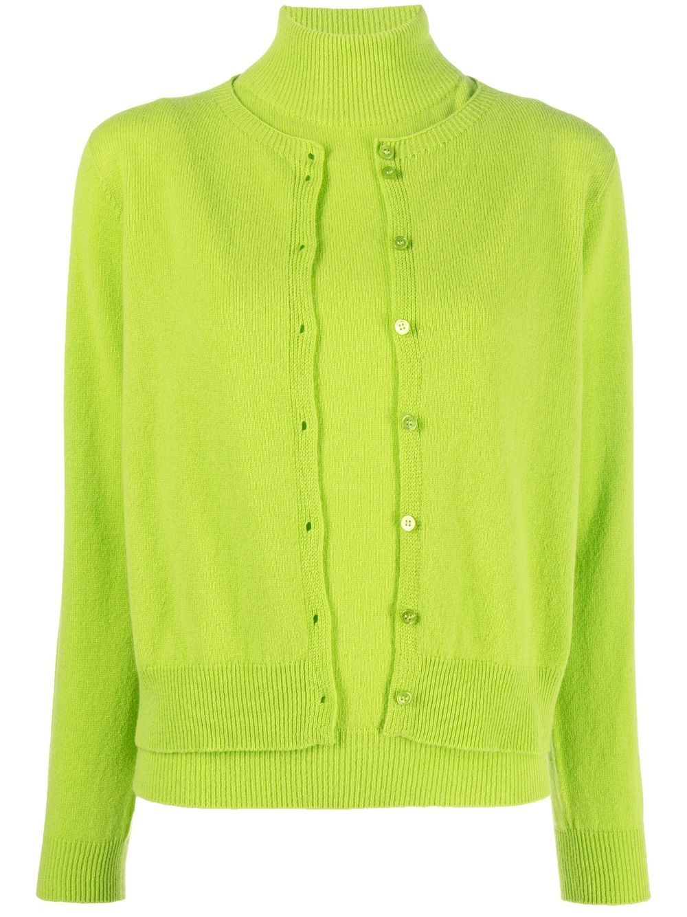 Button-up knitted cardigan set - Green
