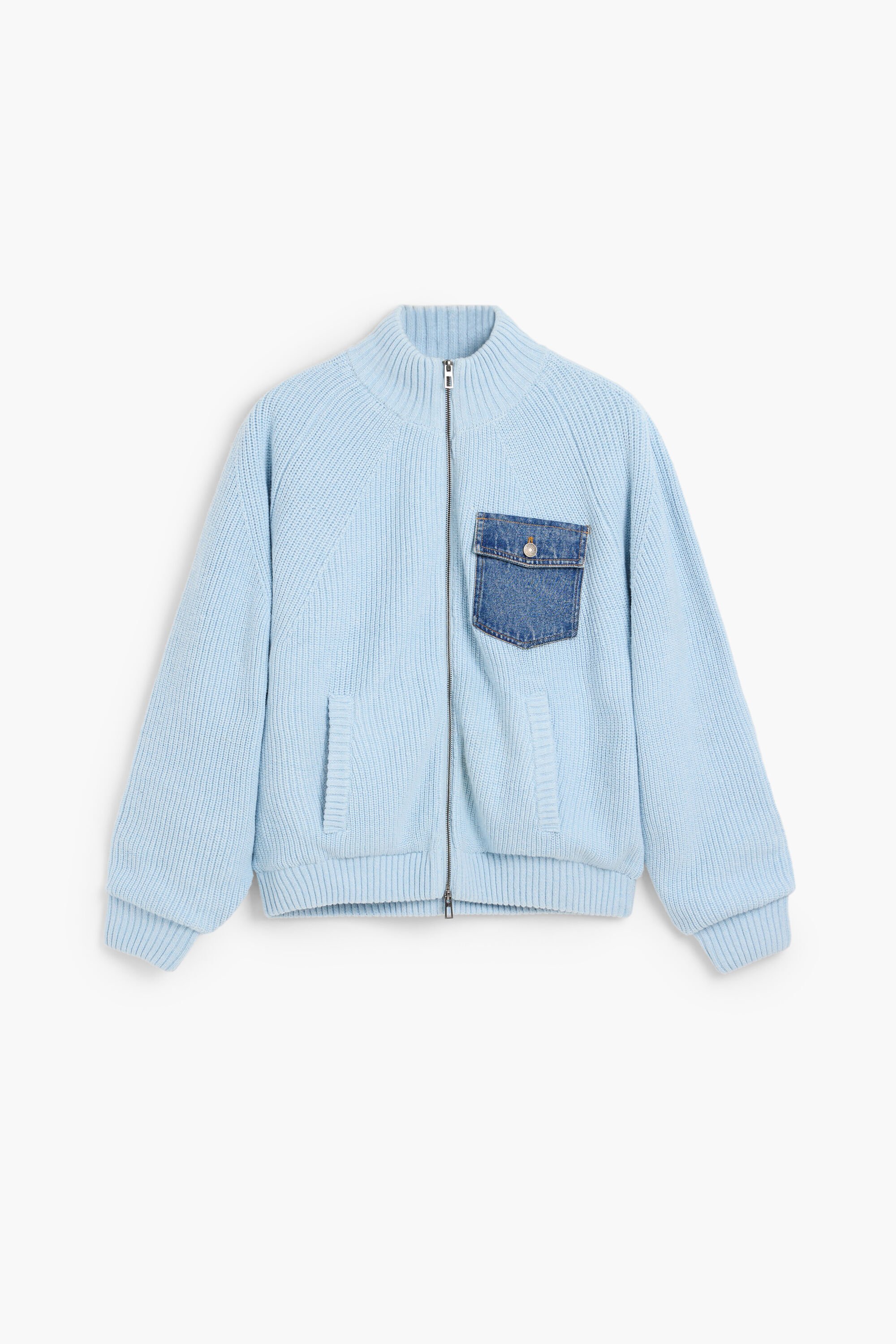 Double zipper knit sweater