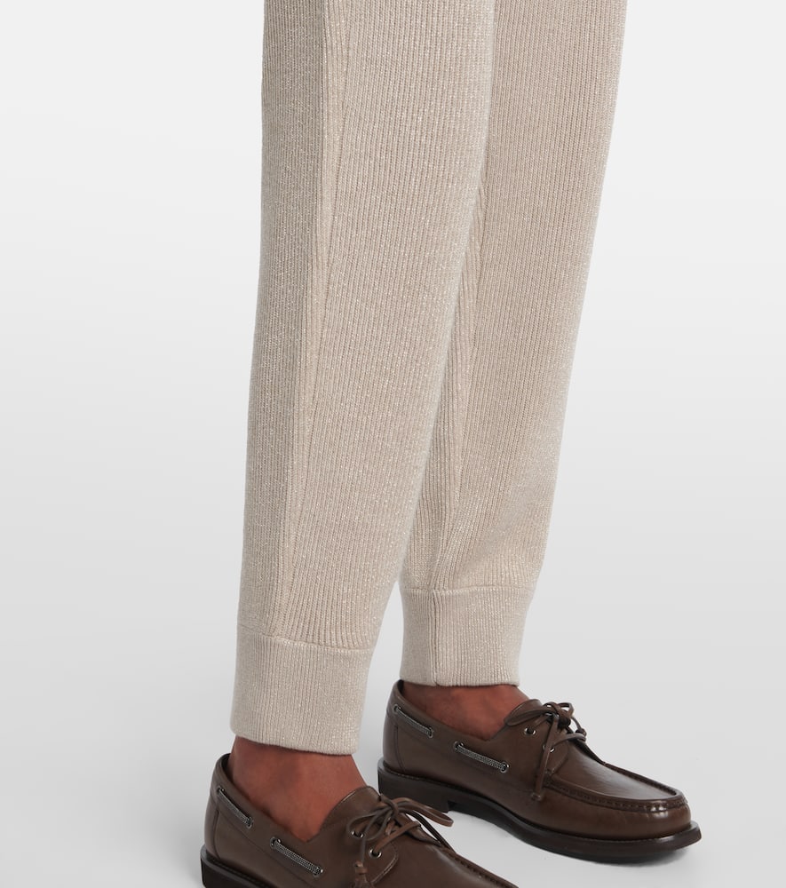 Ribbed-knit cashmere-blend tapered pants