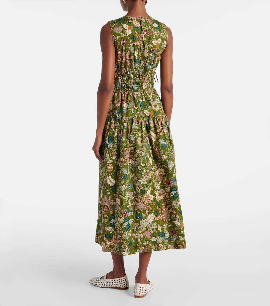 Elenora printed cotton midi dress
