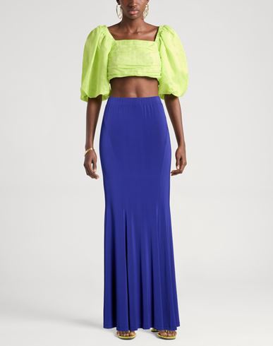 Woman Maxi skirt Bright blue Size 16 Viscose, Elastane