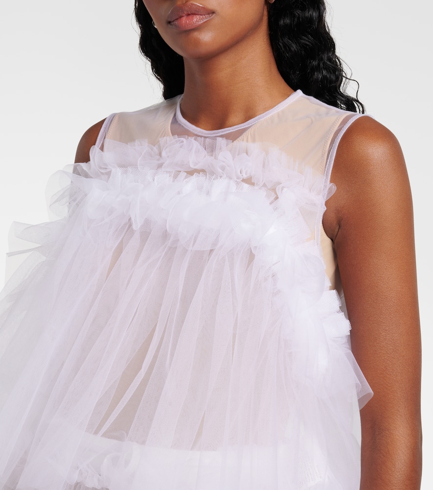 Ruffled tulle top