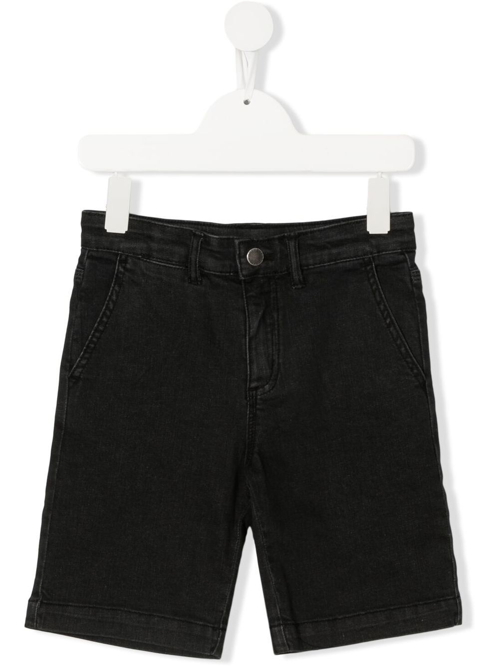 Straight-leg denim shorts - Black