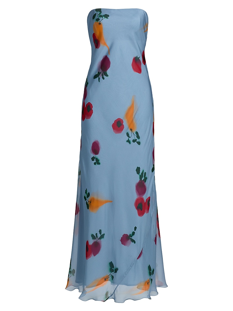 Women's Cassie Chiffon Strapless Maxi Dress - Farmers Market Slate