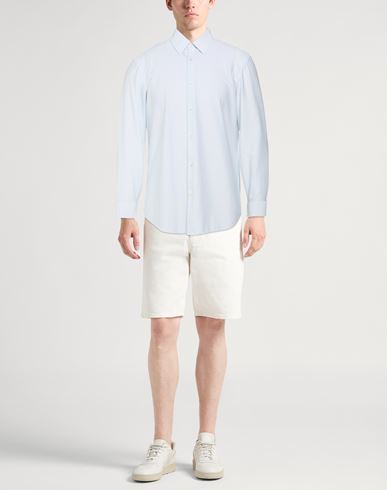 Man Shirt Sky blue Size L Cotton, Polyester