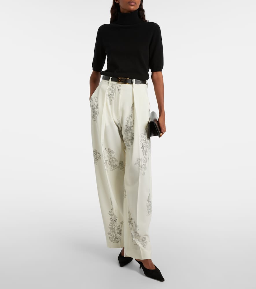 Floral wide-leg pants
