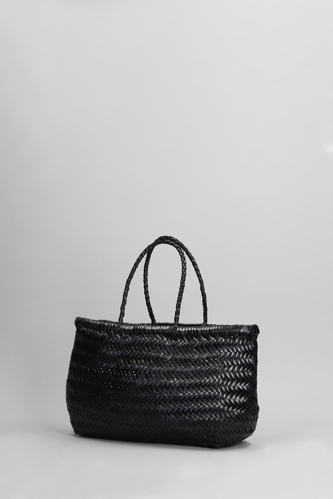 Triple Jump Mini Hand Bag In Black Leather