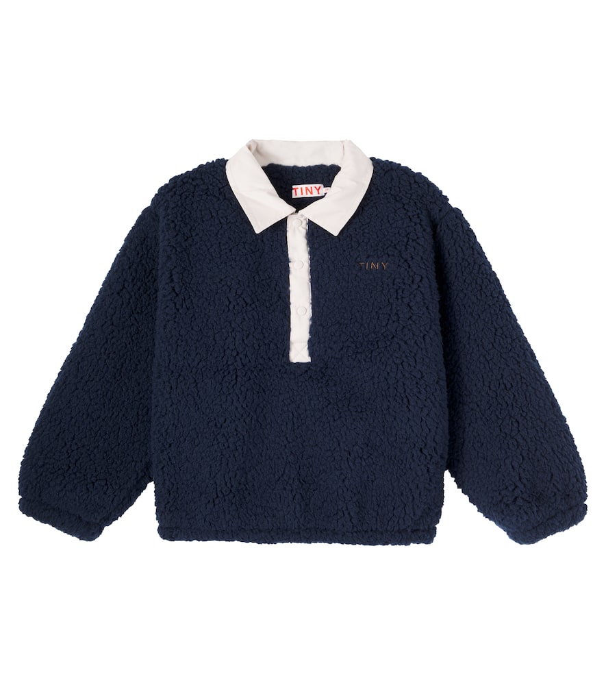 Faux fur polo sweater