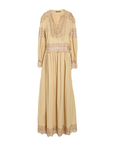 Woman Maxi dress Sand Size 0 Cotton, Elastane, Polyester